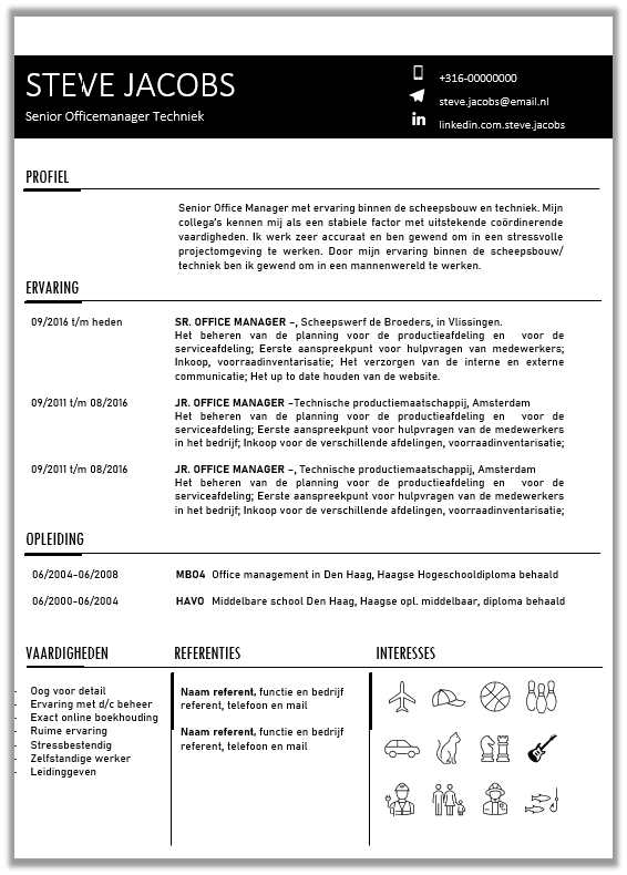 Cv Voorbeeld Eenvoudig Een Professioneel Cv Maken Gratis