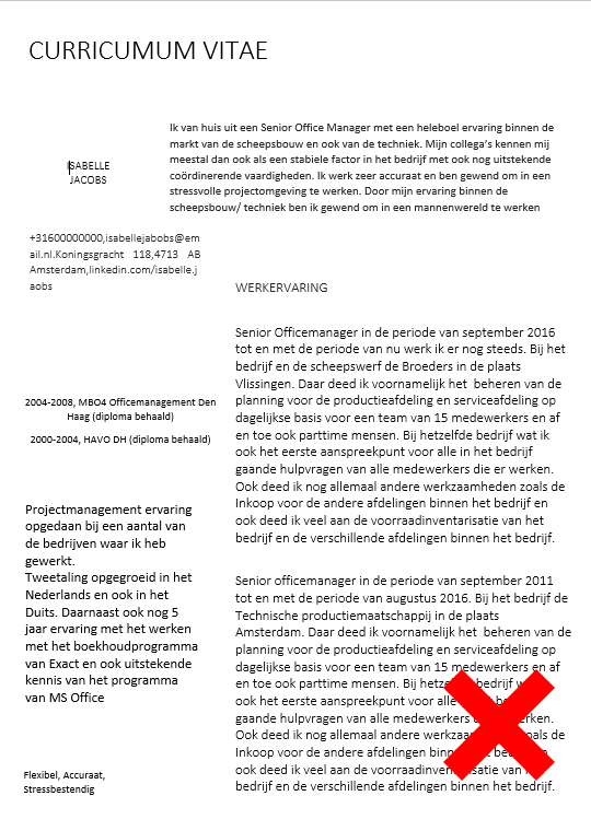 CV voorbeeld - Eenvoudig een Professioneel CV maken (Gratis)