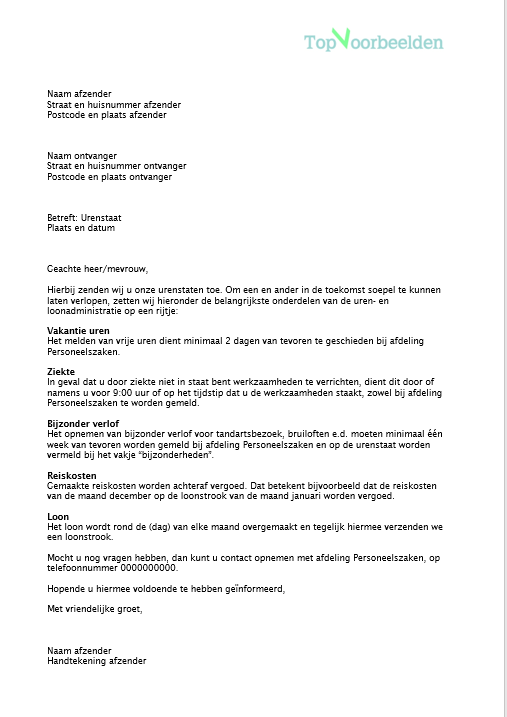 Begeleidende Brief